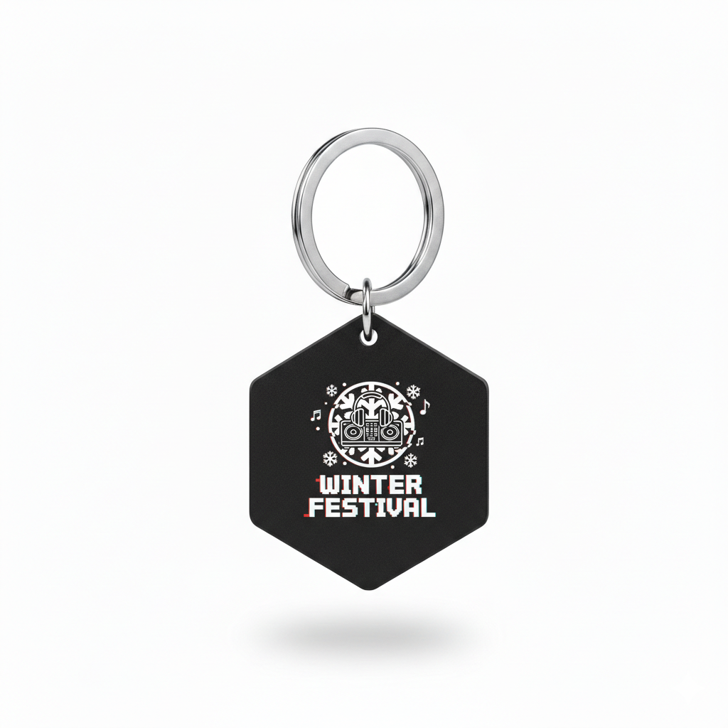 Llavero Metálico + Lanyard Premium Winter Festival Techno - Imagen 2